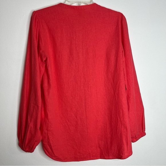 Michael Kors Womens Button Up Top Elastic Cuff Long Sleeve Punch Blouse Size M - Picture 5 of 8